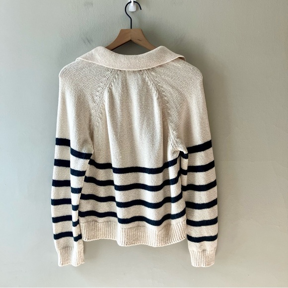 MARINE LAYER Berkeley Sweater Polo in Charcoal Stripe - Picture 5 of 7